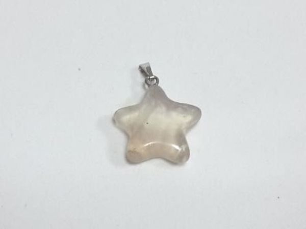 Imagen de Colgante de piedra natural en forma de estrella Cuarzo blanco