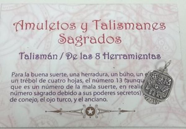 Picture of TALISMÁN DE PLATA DE LAS 8 HERRAMIENTAS 17MM