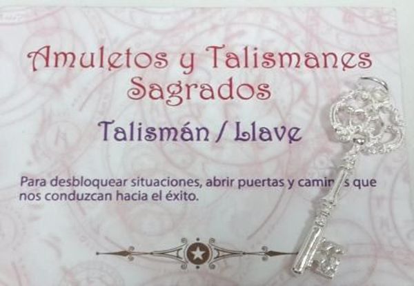 Imagen de TALISMÁN DE PLATA LLAVE LABRADA 47MM