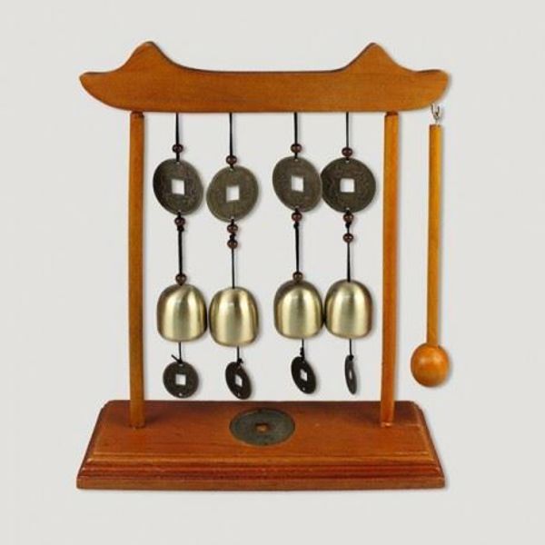 Picture of GONG 4 bells 20 x 23 CMS AND COINS I CHING