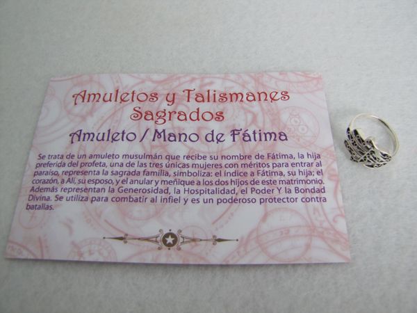 Imagen de AMULETO MANO DE FATIMA-ANILLO T-11