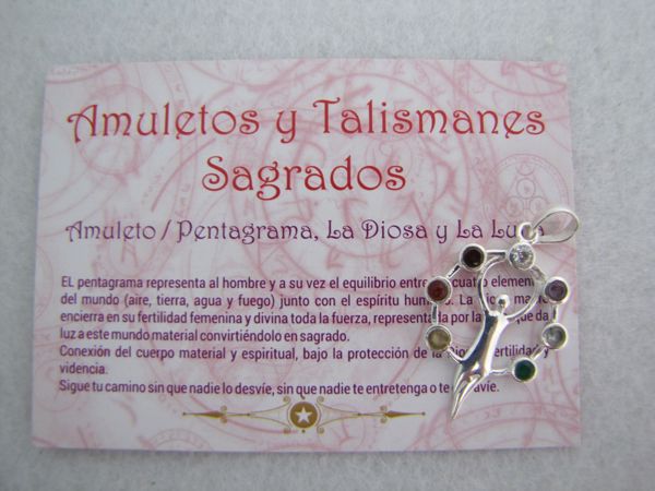 Imagen de TALISMAN DIOSA NUEVA* CON CIRCONITAS 7 CHAKRAS 40mm