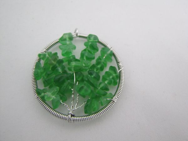 Imagen de COLGANTE TALISMAN ARBOL DE LA VIDA CUARZO VERDE NATURAL