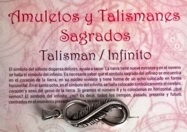 Imagen de TALISMÁN COLGANTE INFINITO DE PLATA 36 MMS