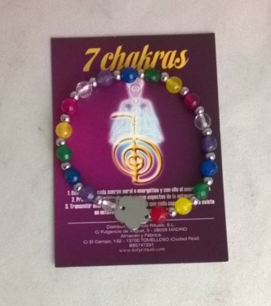 Imagen de PULSERA 7 CHAKRAS SIMBOLO FLOR