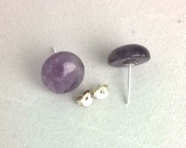 Picture of SILVER PENDING LIFELIKE STONE AMETHYST 12 MMS