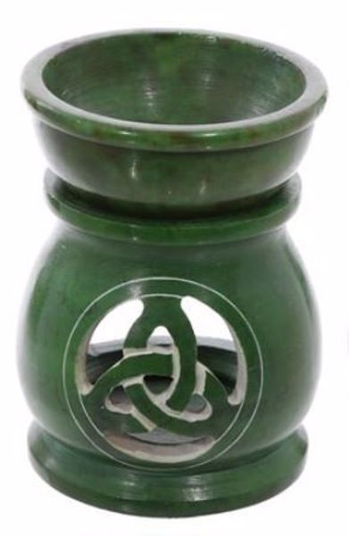Imagen de Quemador de Aceite de Estealita símbolo trisquel Tallado Celta