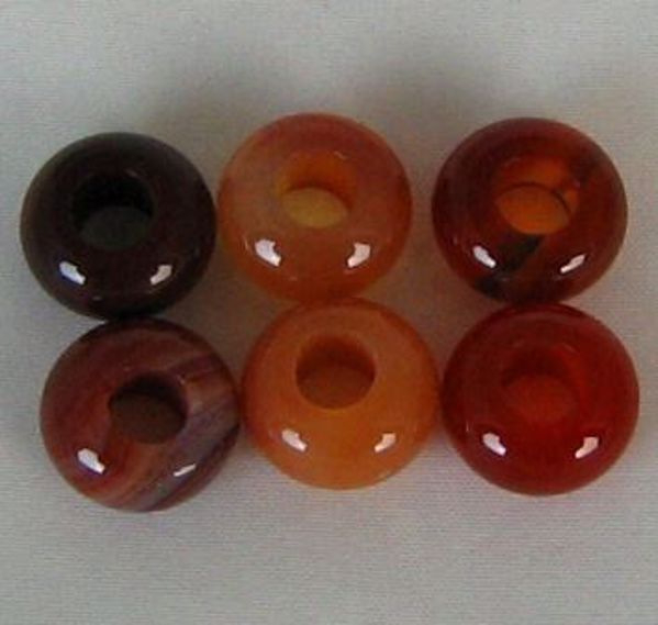 Imagen de Carneola natural en forma de donuts abalorio tipo pandora 14X7,5 mms