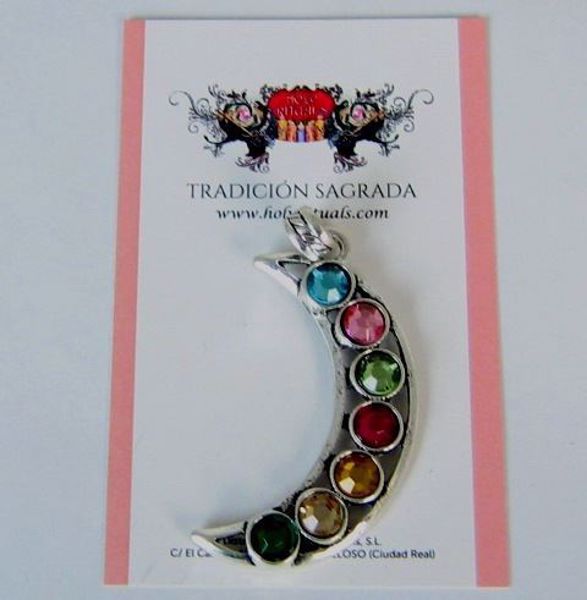 Imagen de COLGANTE TALISMAN LUNA 7 CHAKRAS