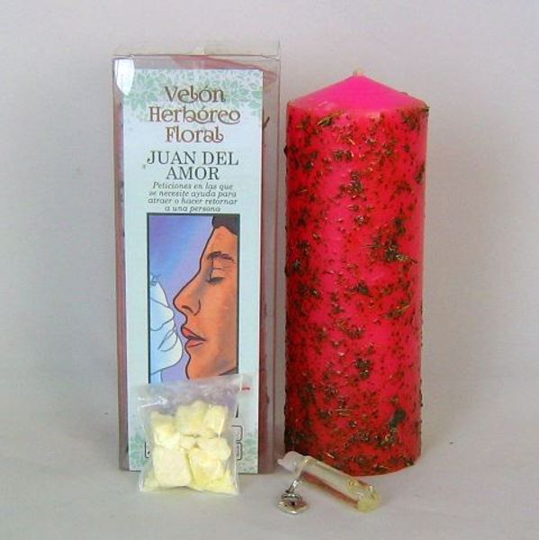 Imagen de Velón herbóreo floral Juan del amor: manteca y amuleto
