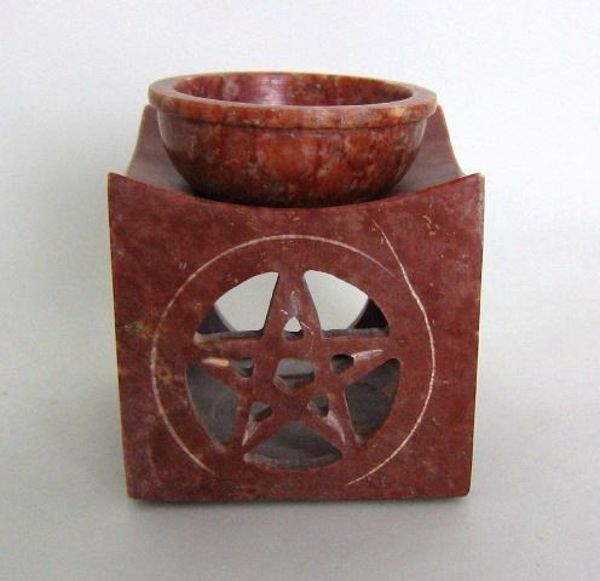 Imagen de Quemador piedra natural jabón símbolo Pentagrama sagrado con apertura