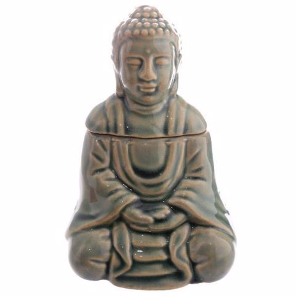 Picture of Quemador de Aceite cerámica Buda gris Thai con tapa
