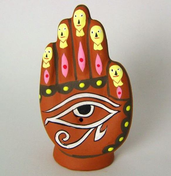 Imagen de PORTAINCIENSO MANO OJO DE HORUS 7X13 CMS