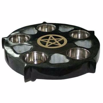 Imagen de PIEDRA NATURAL PORTAVELAS PENTAGRAMA 17 CMS