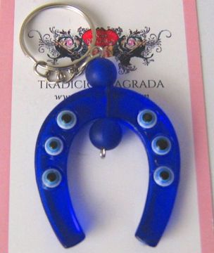 Imagen de LLAVERO DE PLASTICO OJO TURCO HERRADURA 59X42 MMS