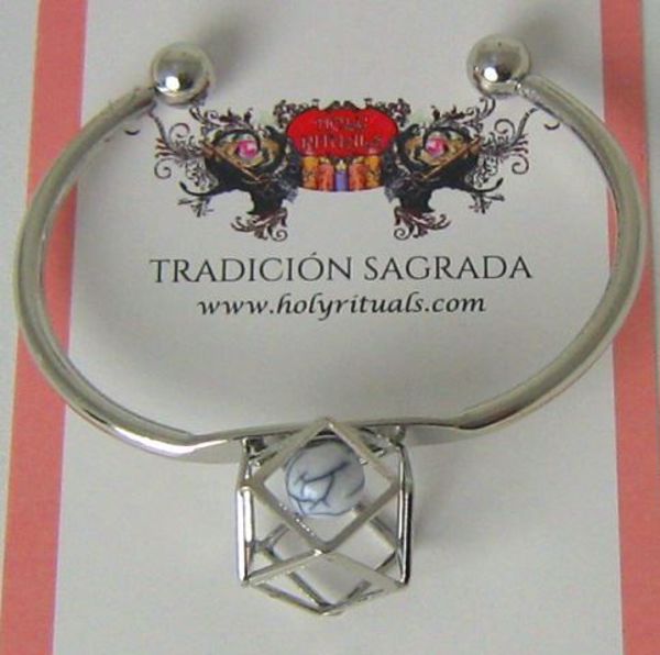 Picture of PULSERA EXTENSIBLE PLATEADA CUBO TAEDRO 61 MMS APROX