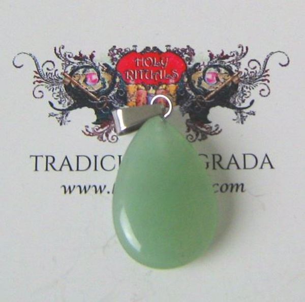 Imagen de Colgante piedra natural forma lágrima Jade 23X17