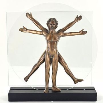 Imagen de HOMBRE VITRUVIO ESCULTURA BRONCE FUNDIDO EN FRÍO