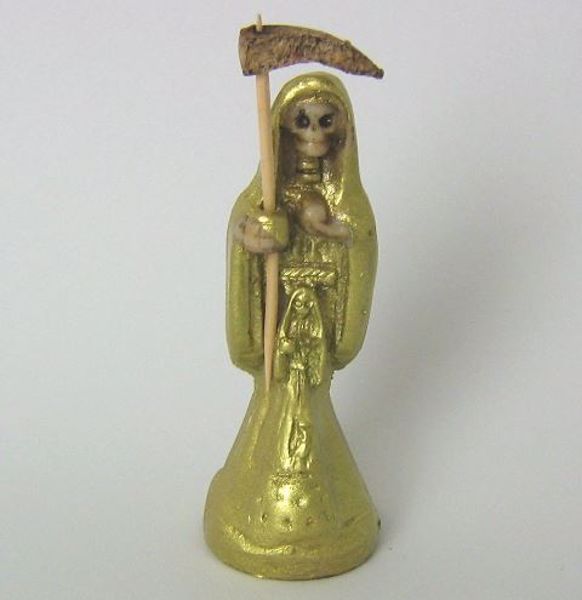 Imagen de IMAGEN SANTA MUERTE DORADA 85 MMS