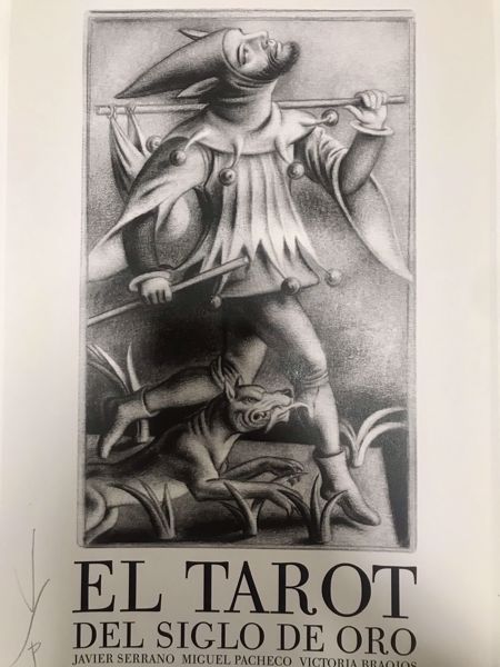 Imagen de Carta de tarot  “el loco” copia numerada y firmada por Javier Serrado -su ilustrador- Póster (45 cmx30cm) en cartón verjurado.