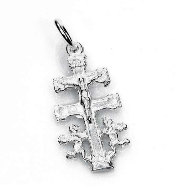 Picture of Amuleto de plata colgante santa cruz de caravaca doble 28mm