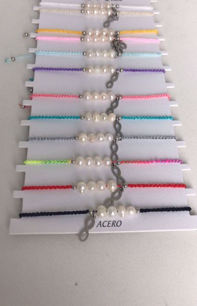 Imagen de PULSERA CUERDA INFINITO ACERO BLANCA