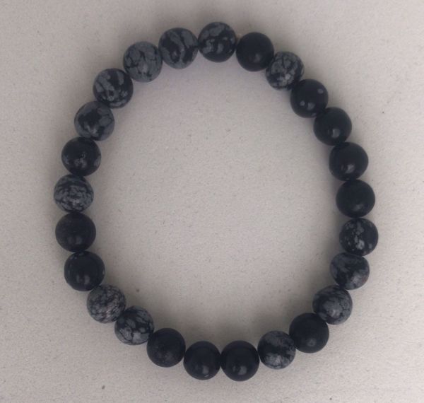 Imagen de PULSERA MINERAL OBSIDIANA NEVADA 6 MM