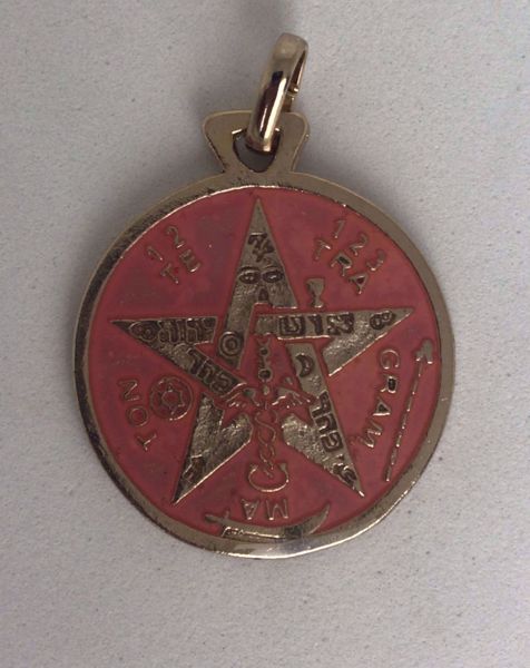 Picture of Amuleto talismán colgante Tetragramatón y Hexagrama. 3 cms. Rosa