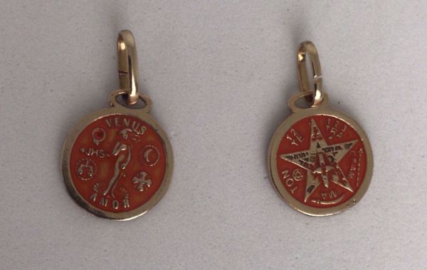 Picture of Amuleto talismán colgante Tetragramatón y Venus del Amor 16 mm naranja