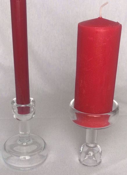 Picture of Portavelas de cristal de doble boca para velas y velones.