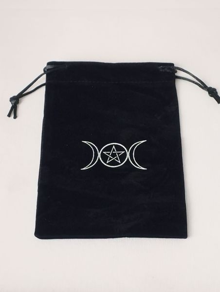 Imagen de Bolsa Guarda Tarot. Nylon. Lunas Wicca . 18 x 11.5 cm