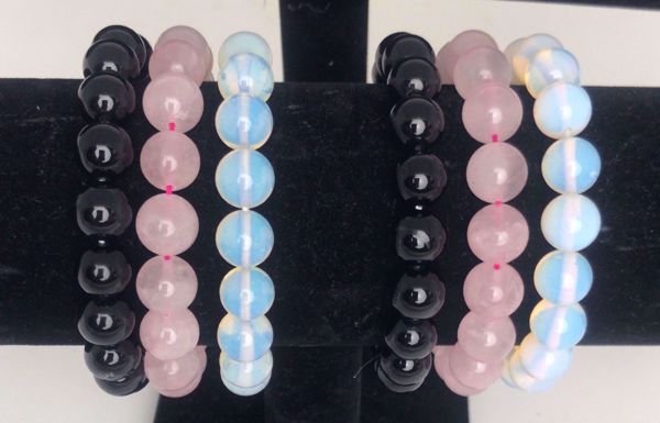 Imagen de PULSERA DE BOLAS PIEDRA NATURAL ONIX 8mm