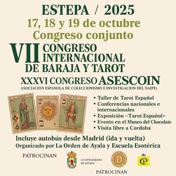 Imagen de Entrada VII Congreso Internacional de Baraja y Tarot 2025. (INCLUYE AUTOBÚS IDA Y VUELTA)