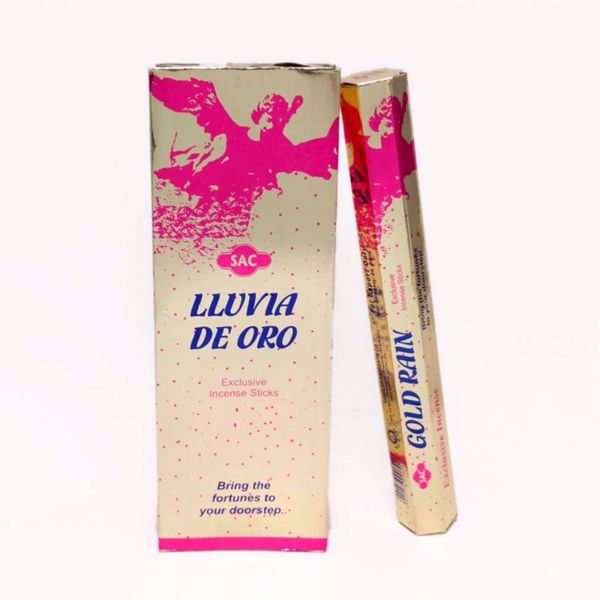 Imagen de INCIENSO HEXAGONAL LLUVIA DE ORO (1 unidad, 20 varillas) marca SAC